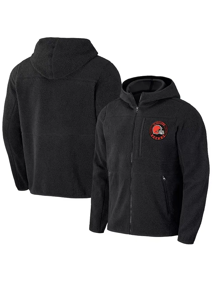 Мужская худи на молнии с подкладкой из шерпы NFL x Darius Rucker Collection, цвет черный, Cleveland — изображение 1 из 3