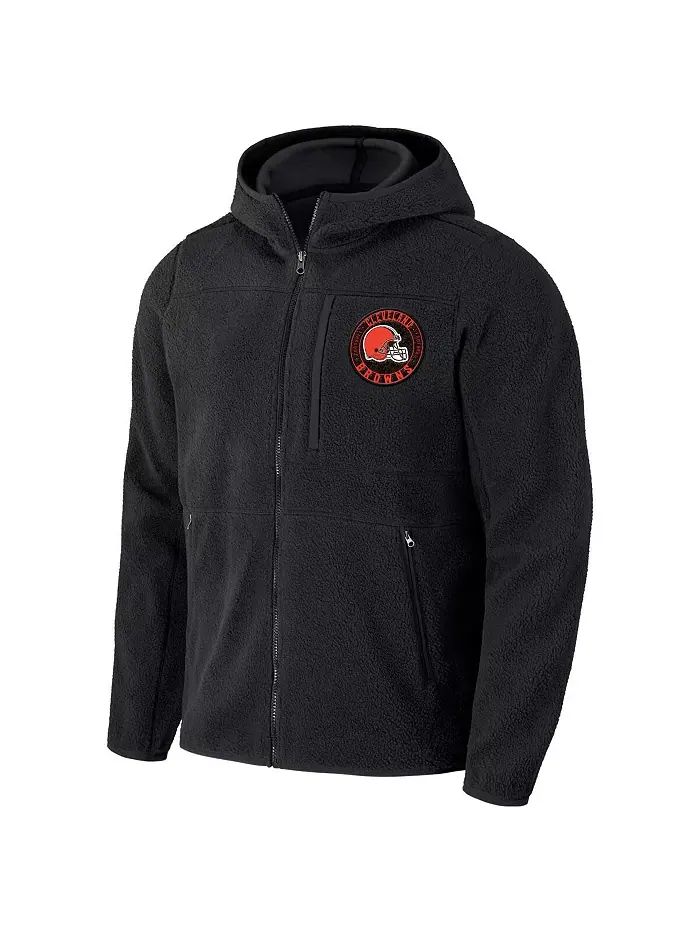 Мужская худи на молнии с подкладкой из шерпы NFL x Darius Rucker Collection, цвет черный, Cleveland — изображение 2 из 3