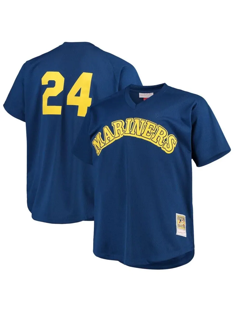 Мужская тренировочная футболка Ken Griffey Jr. Royal Seattle Mariners больших размеров из коллекции — изображение 1 из 2