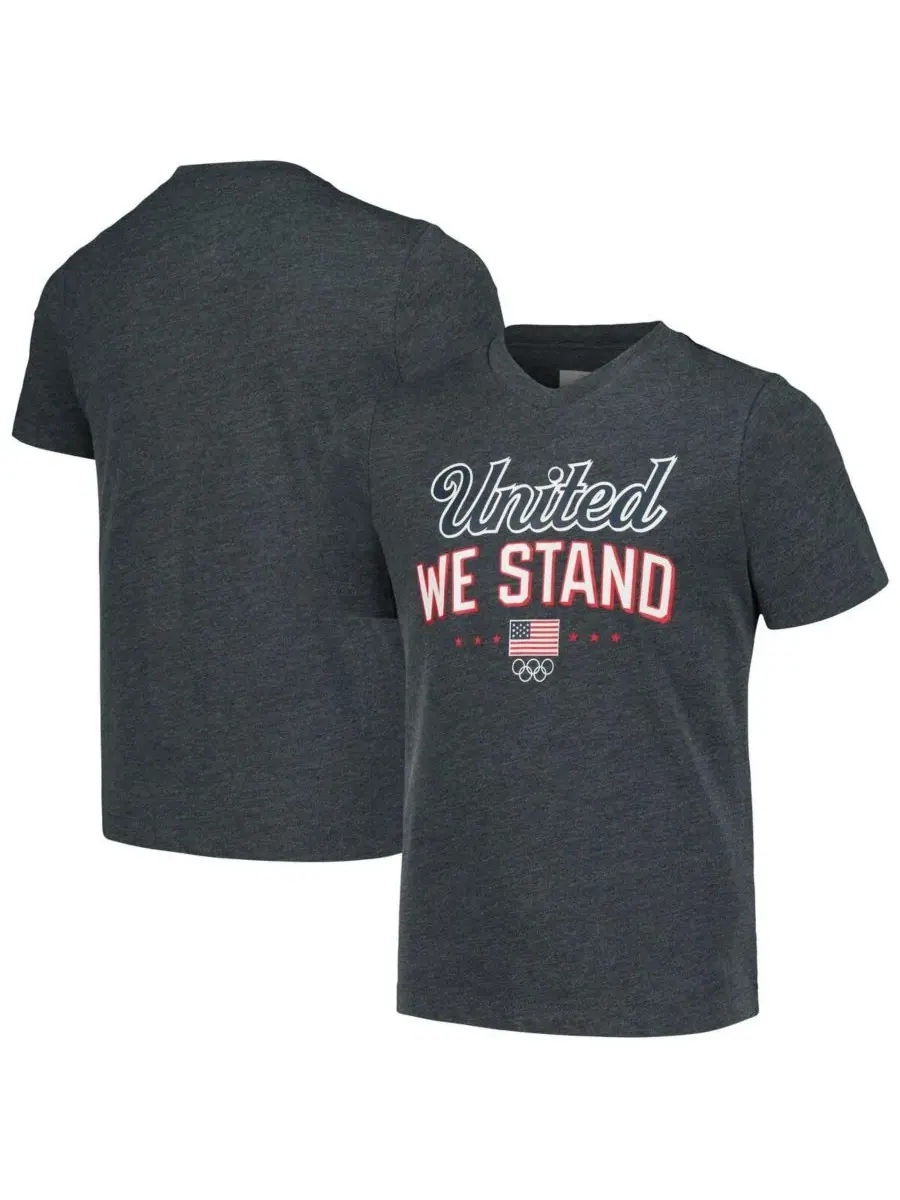 Футболка Big Girls Heather Charcoal Team USA Victory Outerstuff — изображение 1 из 3, темно-серый
