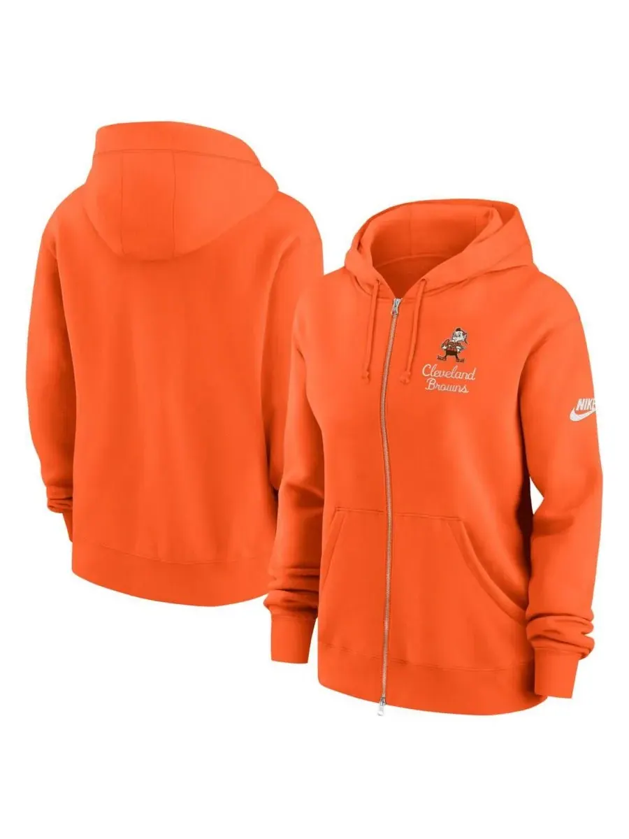 Nike Женская оранжевая толстовка на молнии Cleveland Browns Phoenix Rewind — изображение 1 из 3, оранжевый