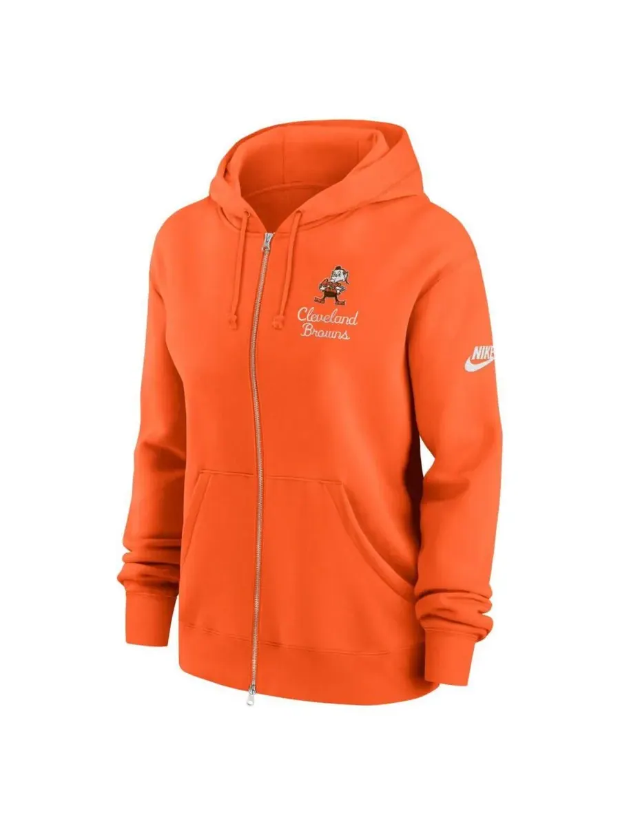 Nike Женская оранжевая толстовка на молнии Cleveland Browns Phoenix Rewind — изображение 2 из 3, оранжевый