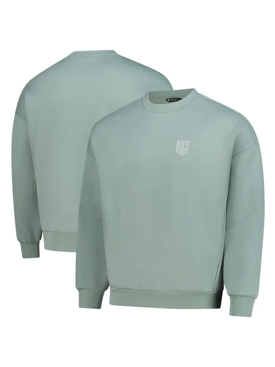 LevelWear Мужская и женская зеленая толстовка-пуловер USMNT Luxe Signature из смесовой ткани — изображение 1 из 3, зеленый