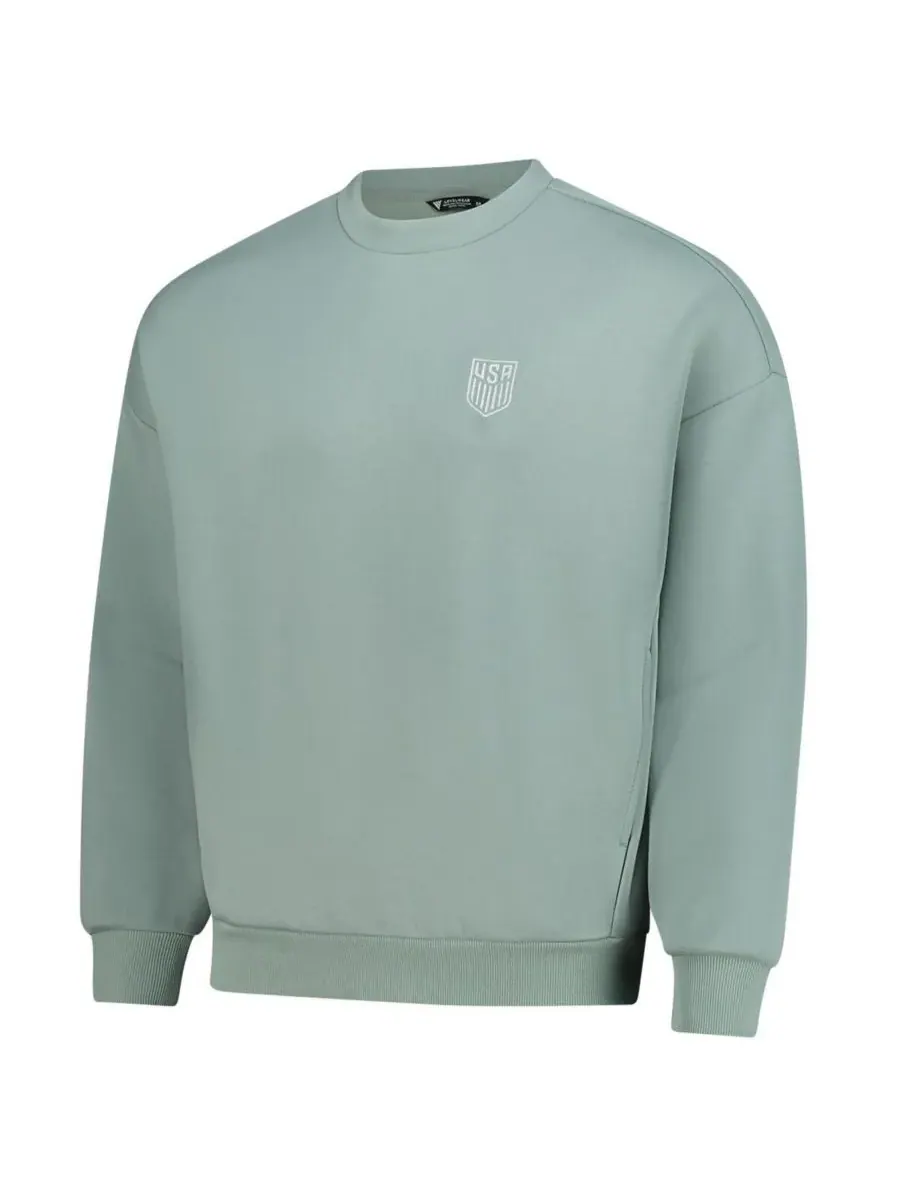 LevelWear Мужская и женская зеленая толстовка-пуловер USMNT Luxe Signature из смесовой ткани — изображение 2 из 3, зеленый