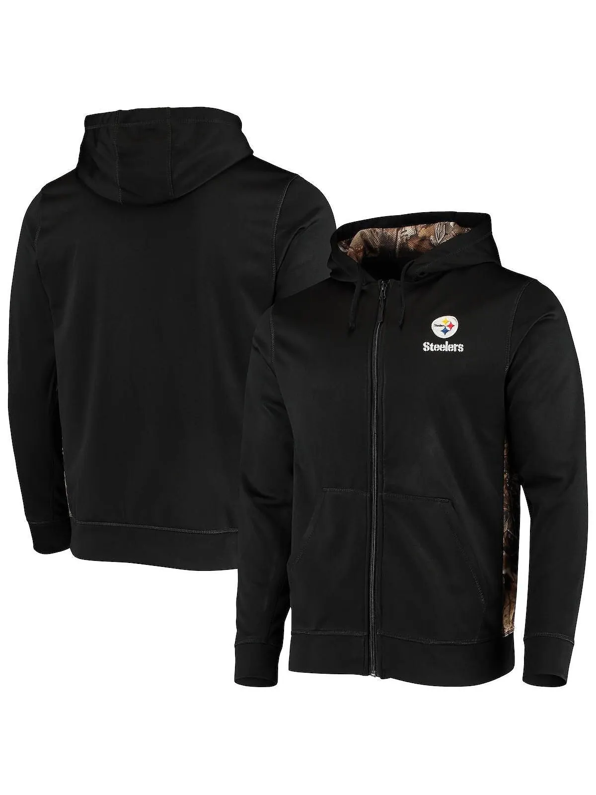 Мужская черная толстовка с капюшоном realtree camo pittsburgh steelers decoy tech fleece с молнией — изображение 1 из 4