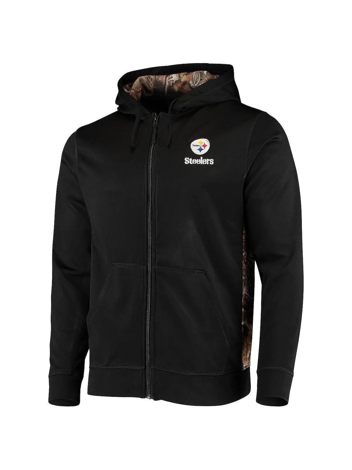 Мужская черная толстовка с капюшоном realtree camo pittsburgh steelers decoy tech fleece с молнией — изображение 2 из 4