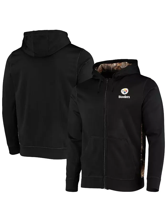 Мужская черная толстовка с капюшоном на молнии Decoy Tech Fleece Pittsburgh Steelers в камуфляже — изображение 1 из 4