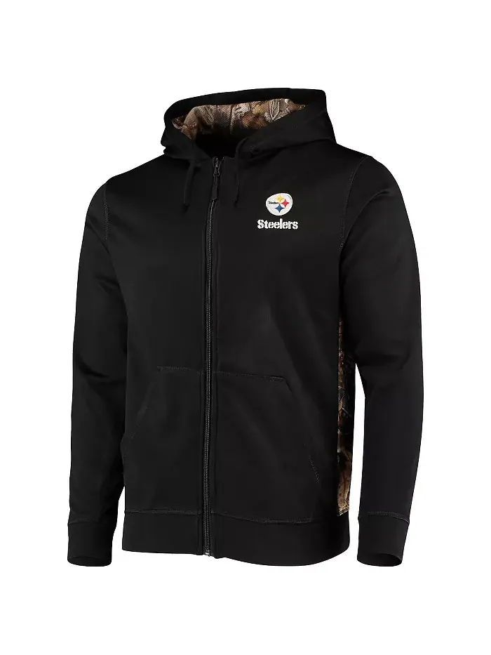 Мужская черная толстовка с капюшоном на молнии Decoy Tech Fleece Pittsburgh Steelers в камуфляже — изображение 2 из 4