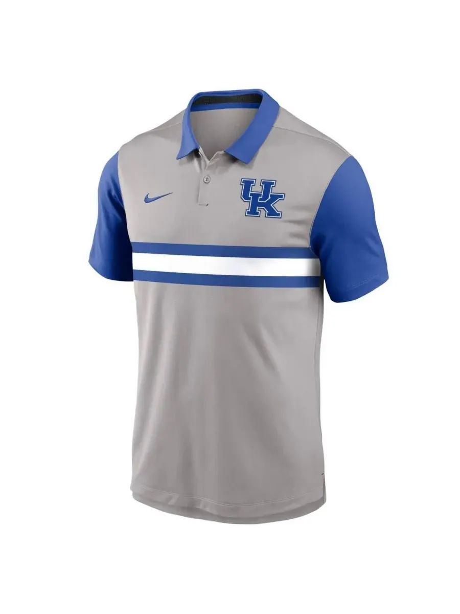 Nike Мужская серая/королевская рубашка-поло Kentucky Wildcats Vapor Performance — изображение 2 из 3, серый