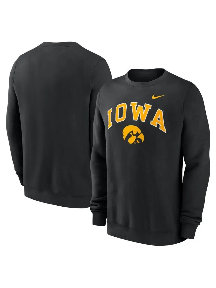 Nike Мужская черная толстовка с аркой в стиле команды Iowa Hawkeyes — изображение 1 из 3, черный