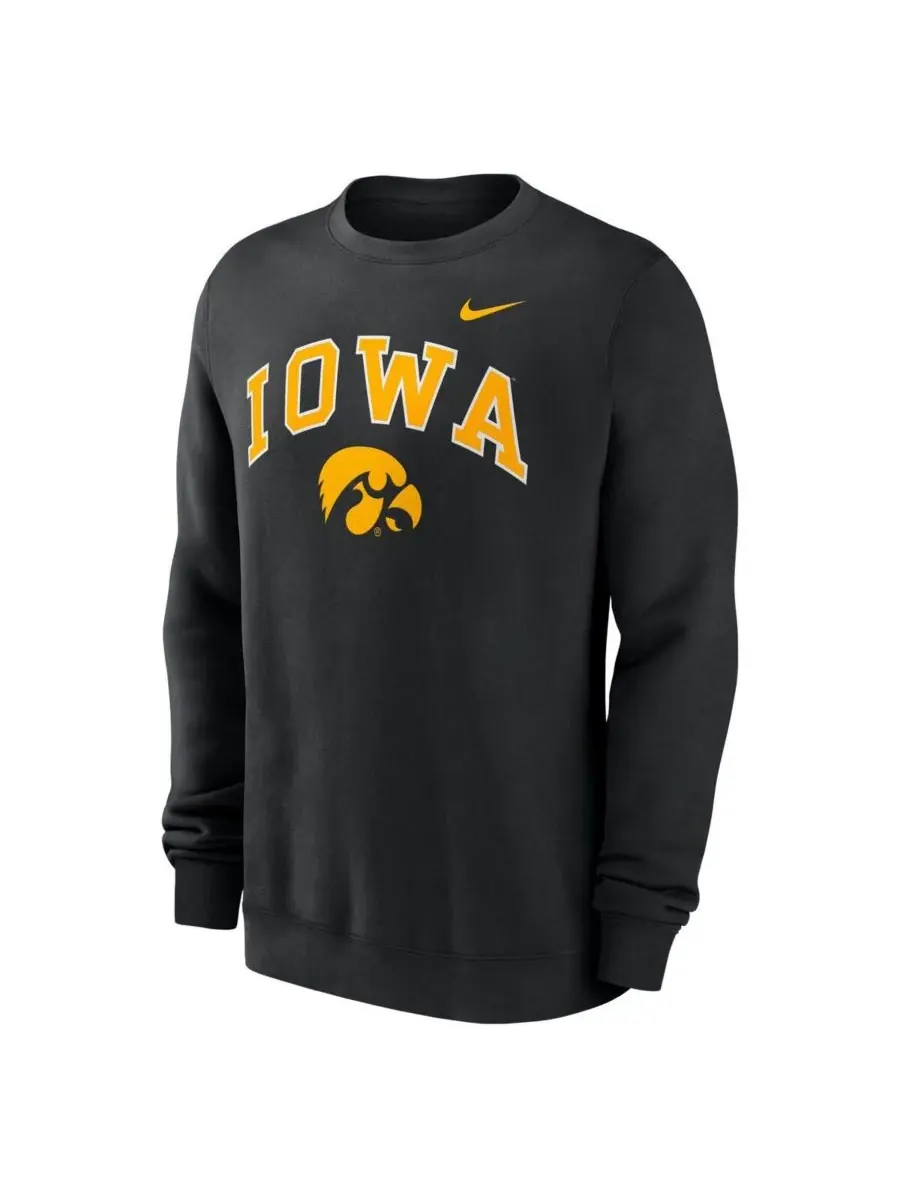 Nike Мужская черная толстовка с аркой в стиле команды Iowa Hawkeyes — изображение 2 из 3, черный