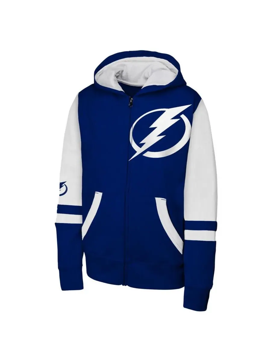Outerstuff Большая толстовка на молнии синего цвета с логотипом Tampa Bay Lightning Face Off для — изображение 3 из 3, синий