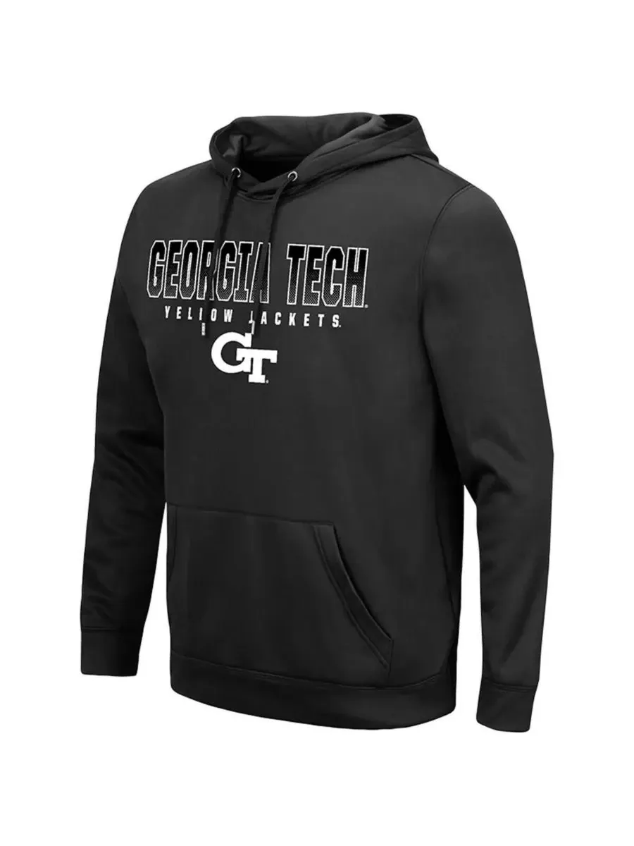 Colosseum Мужская черная толстовка Georgia Tech Yellow Jackets Blackout 3.0 — изображение 3 из 3, черный