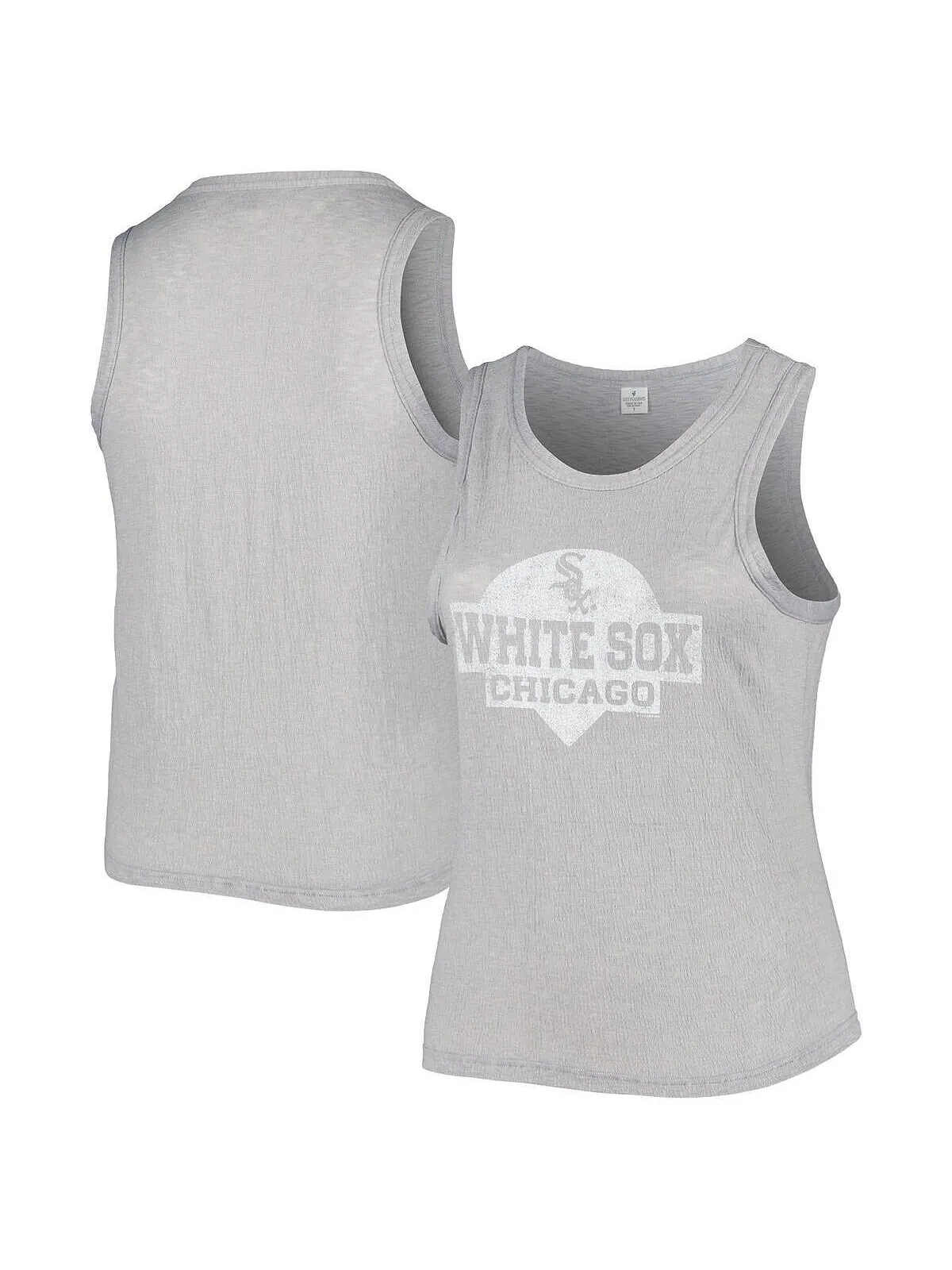 Женская серая майка Chicago White Sox большого размера с высоким воротом, тройная смесь, майка Soft