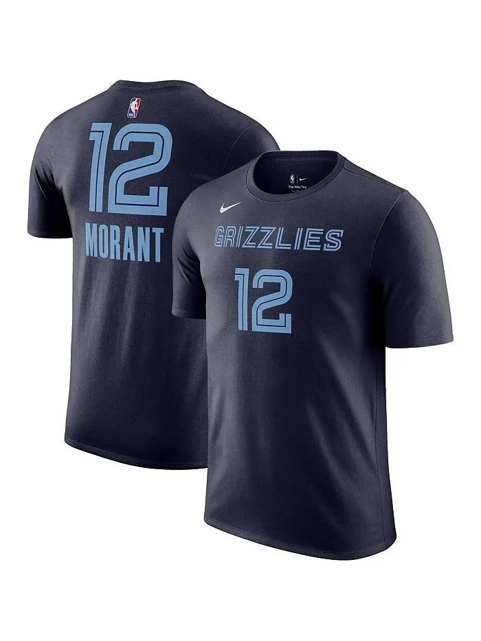 Мужская темно-синяя футболка Ja Morant Memphis Grizzlies Icon 2022/23 с именем и номером — изображение 1 из 3, темно-синий