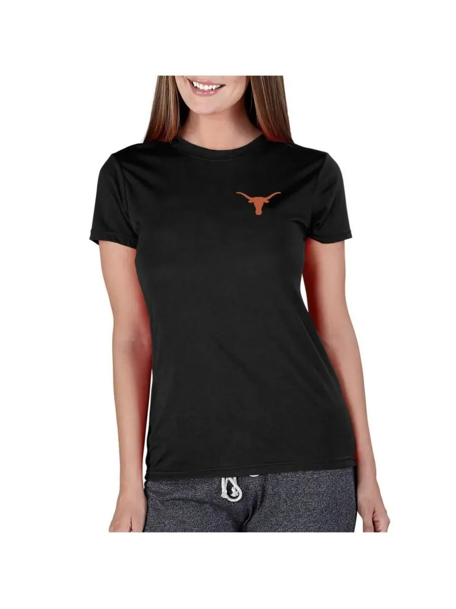 Concepts Sport Женская черная трикотажная футболка с символикой команды Texas Longhorns для марафона — изображение 1 из 1