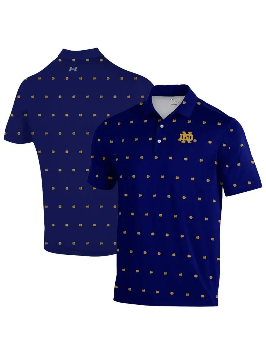 Under Armour Мужская темно-синяя футболка-поло Notre Dame Fighting Irish Gameday ArmourFuse — изображение 1 из 3, темно-синий