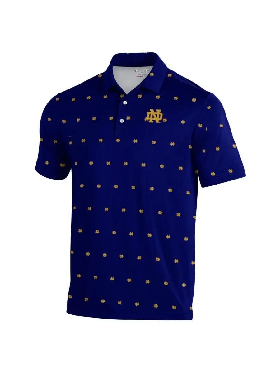 Under Armour Мужская темно-синяя футболка-поло Notre Dame Fighting Irish Gameday ArmourFuse — изображение 3 из 3, темно-синий