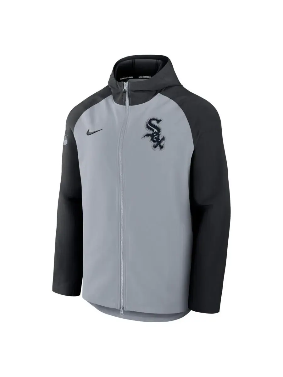 Nike Мужская серо-черная куртка-реглан на молнии из коллекции Chicago White Sox Authentic Collection — изображение 3 из 3