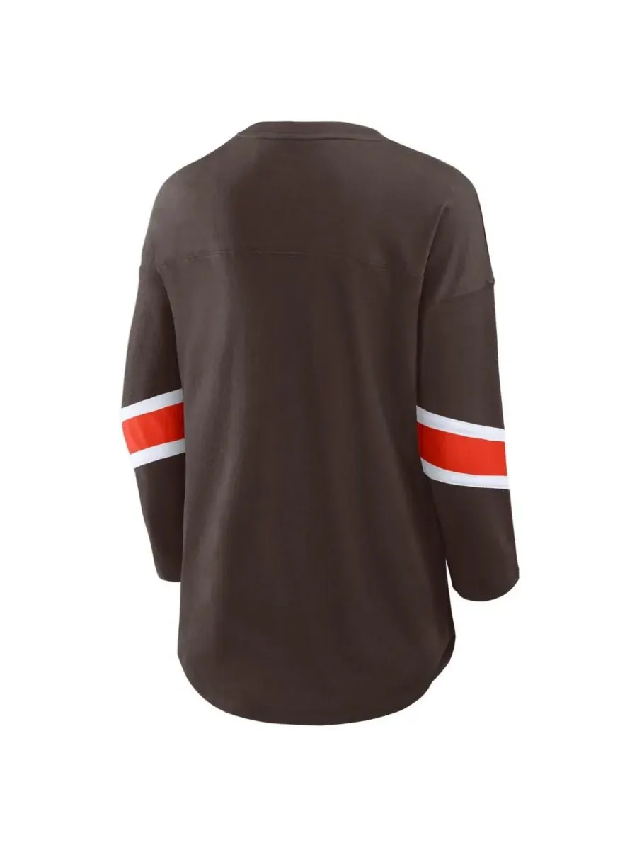 Fanatics Женская коричневая футболка Cleveland Browns Redzone с рукавами 3/4 — изображение 2 из 3, коричневый