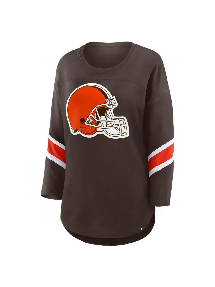 Fanatics Женская коричневая футболка Cleveland Browns Redzone с рукавами 3/4 — изображение 3 из 3, коричневый