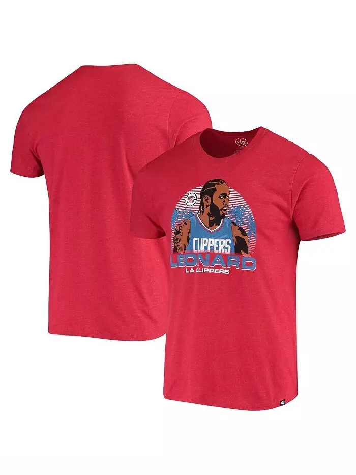 Мужская футболка с графическим принтом игрока Kawhi Leonard Red LA Clippers '47 Brand