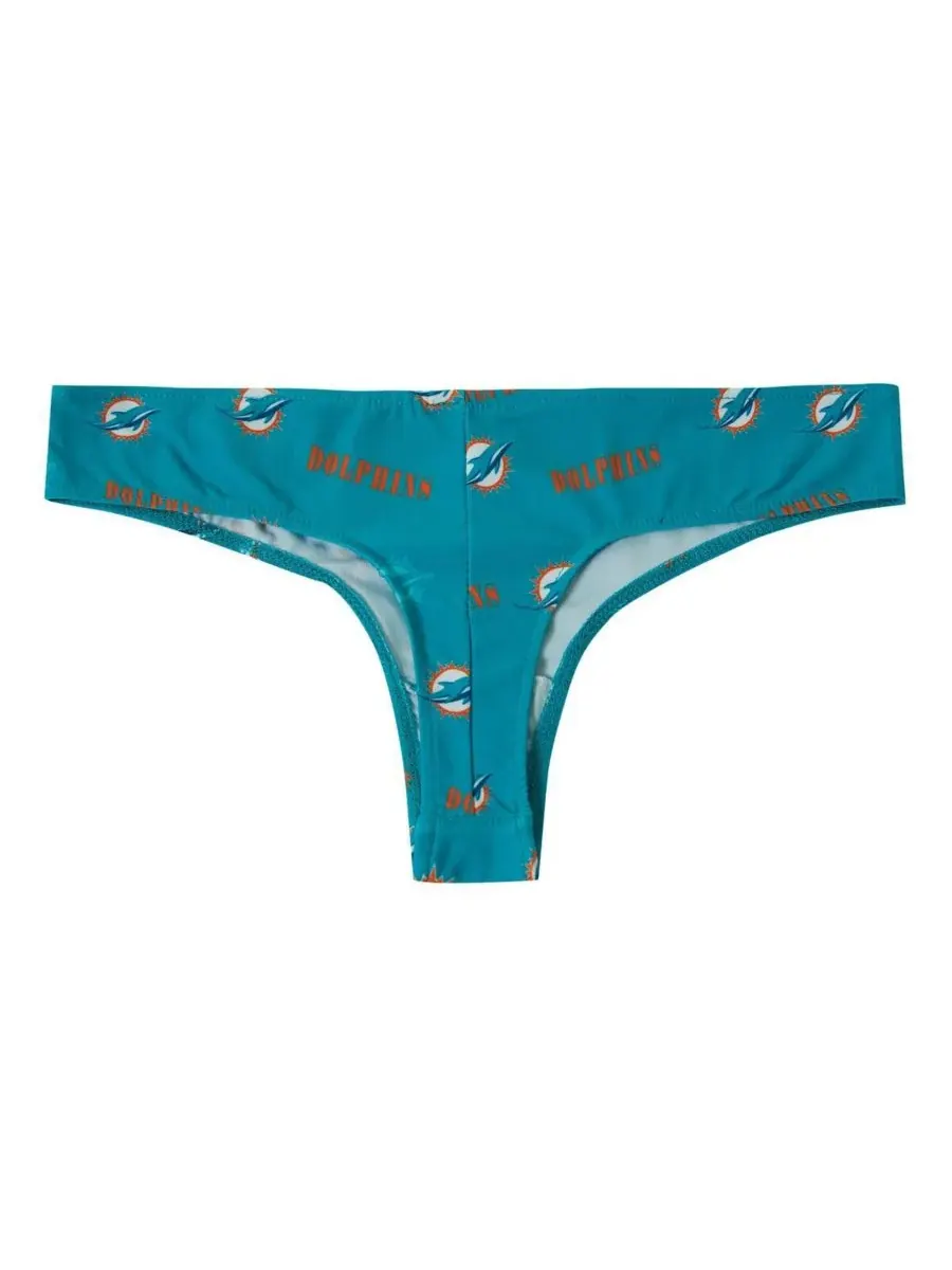 Женские стринги Aqua Miami Dolphins с мозаичным принтом по всей поверхности Concepts Sport — изображение 2 из 3, голубой