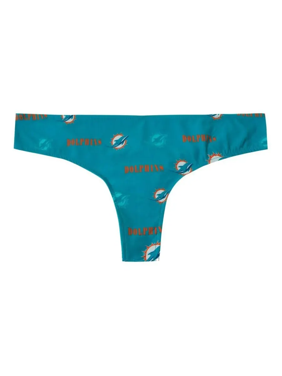 Женские стринги Aqua Miami Dolphins с мозаичным принтом по всей поверхности Concepts Sport — изображение 3 из 3, голубой