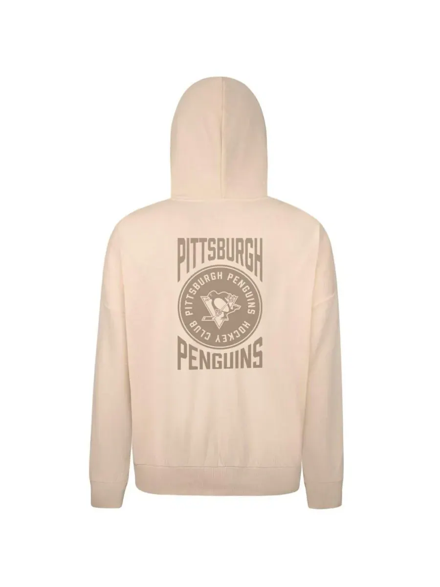 LevelWear Мужская кремовая толстовка с капюшоном Pittsburgh Penguins Contact Stamp — изображение 2 из 3, бежевый