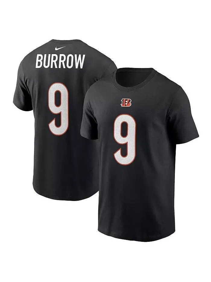 Мужская черная футболка с именем игрока Joe Burrow Cincinnati Bengals Nike — изображение 1 из 3