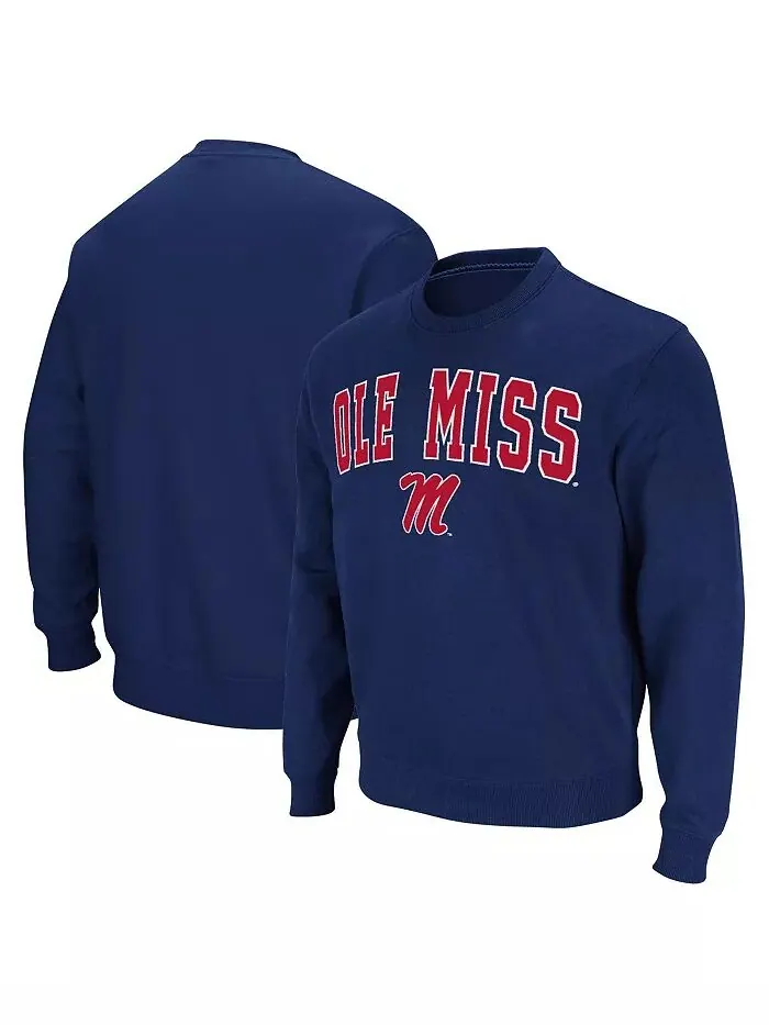 Мужская темно-синяя толстовка-пуловер Ole Miss Rebels Arch & Logo Colosseum — изображение 1 из 3