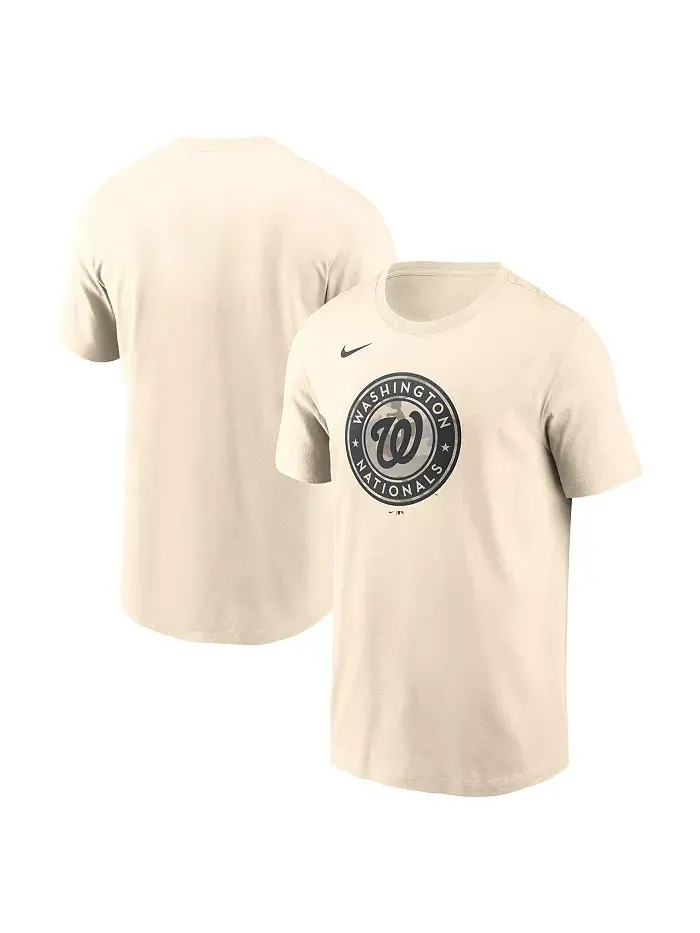 Мужская футболка Washington Nationals с камуфляжным логотипом, кремовая Nike — изображение 1 из 3