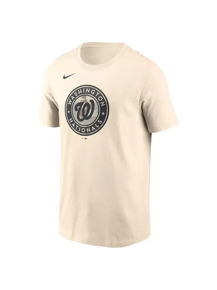 Мужская футболка Washington Nationals с камуфляжным логотипом, кремовая Nike — изображение 2 из 3