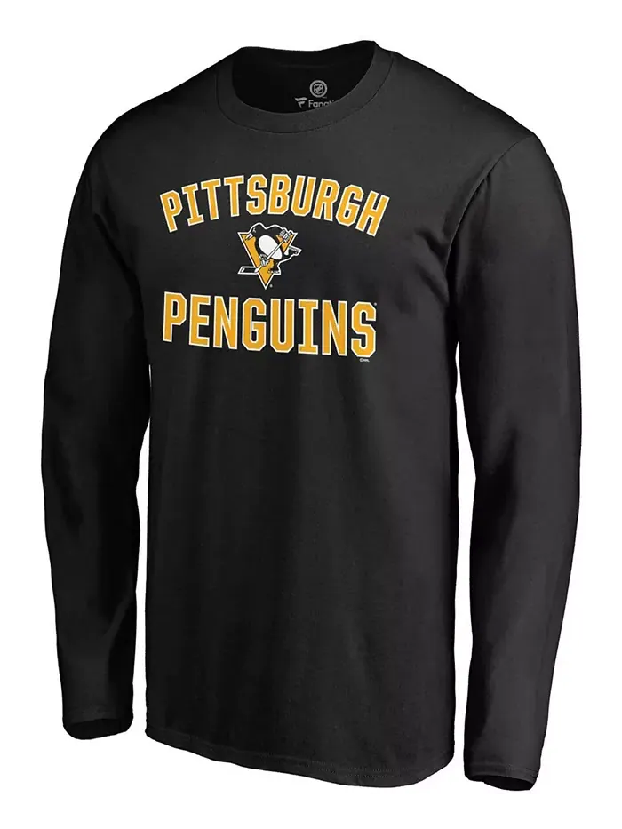 Мужская черная футболка с длинным рукавом Pittsburgh Penguins Team Victory Arch Fanatics — изображение 2 из 3