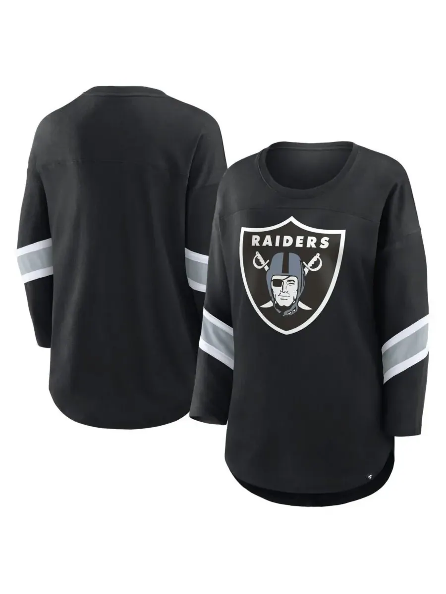 Fanatics Женская черная футболка с рукавами 3/4 Las Vegas Raiders Redzone — изображение 1 из 3, черный