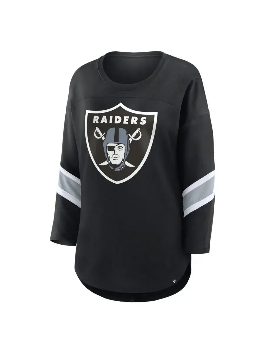 Fanatics Женская черная футболка с рукавами 3/4 Las Vegas Raiders Redzone — изображение 3 из 3, черный