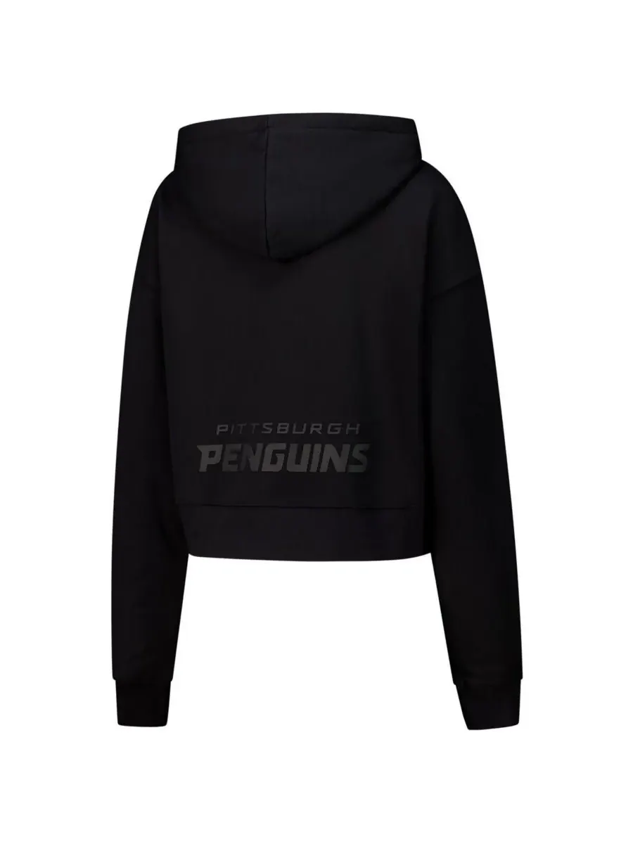 Pro Standard Женская черная укороченная толстовка с капюшоном Pittsburgh Penguins Jewels — изображение 2 из 3, черный