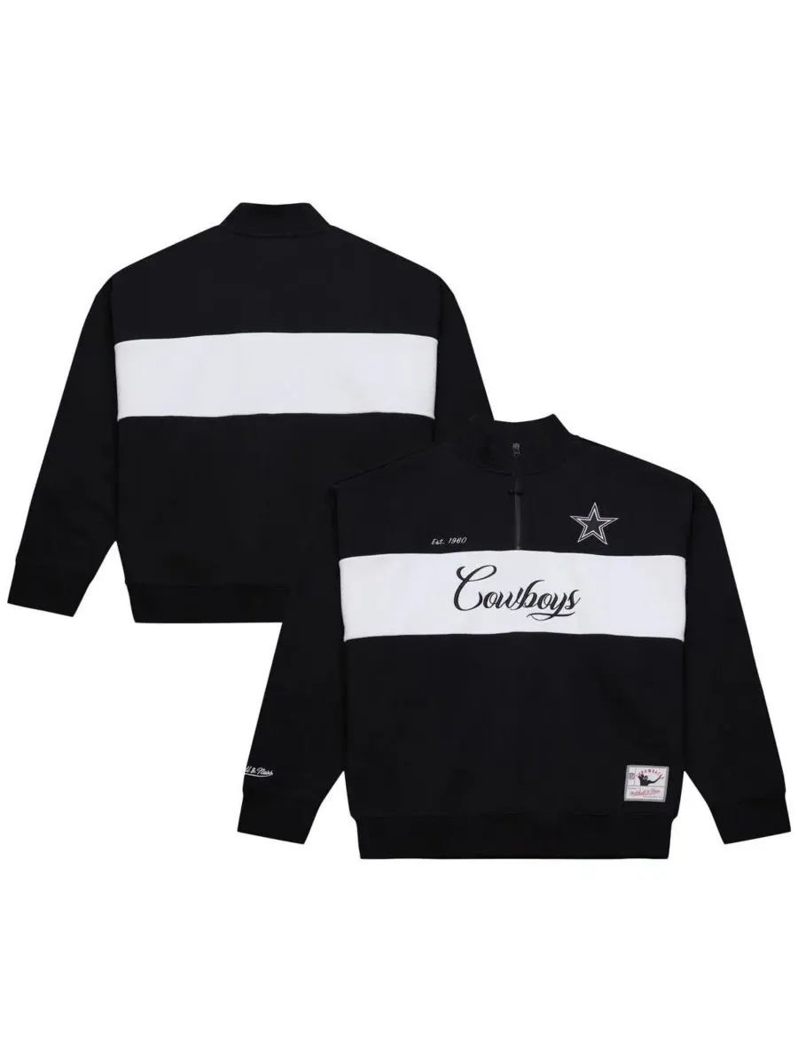 Mitchell & Ness Женская черная куртка Mitchell Ness с застежкой-молнией на четверть длины и — изображение 1 из 3, черный
