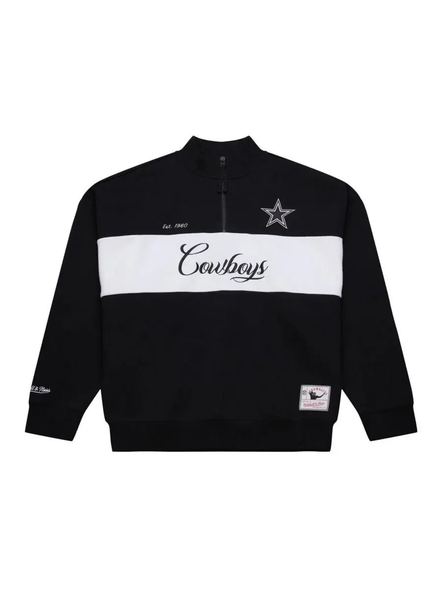 Mitchell & Ness Женская черная куртка Mitchell Ness с застежкой-молнией на четверть длины и — изображение 2 из 3, черный