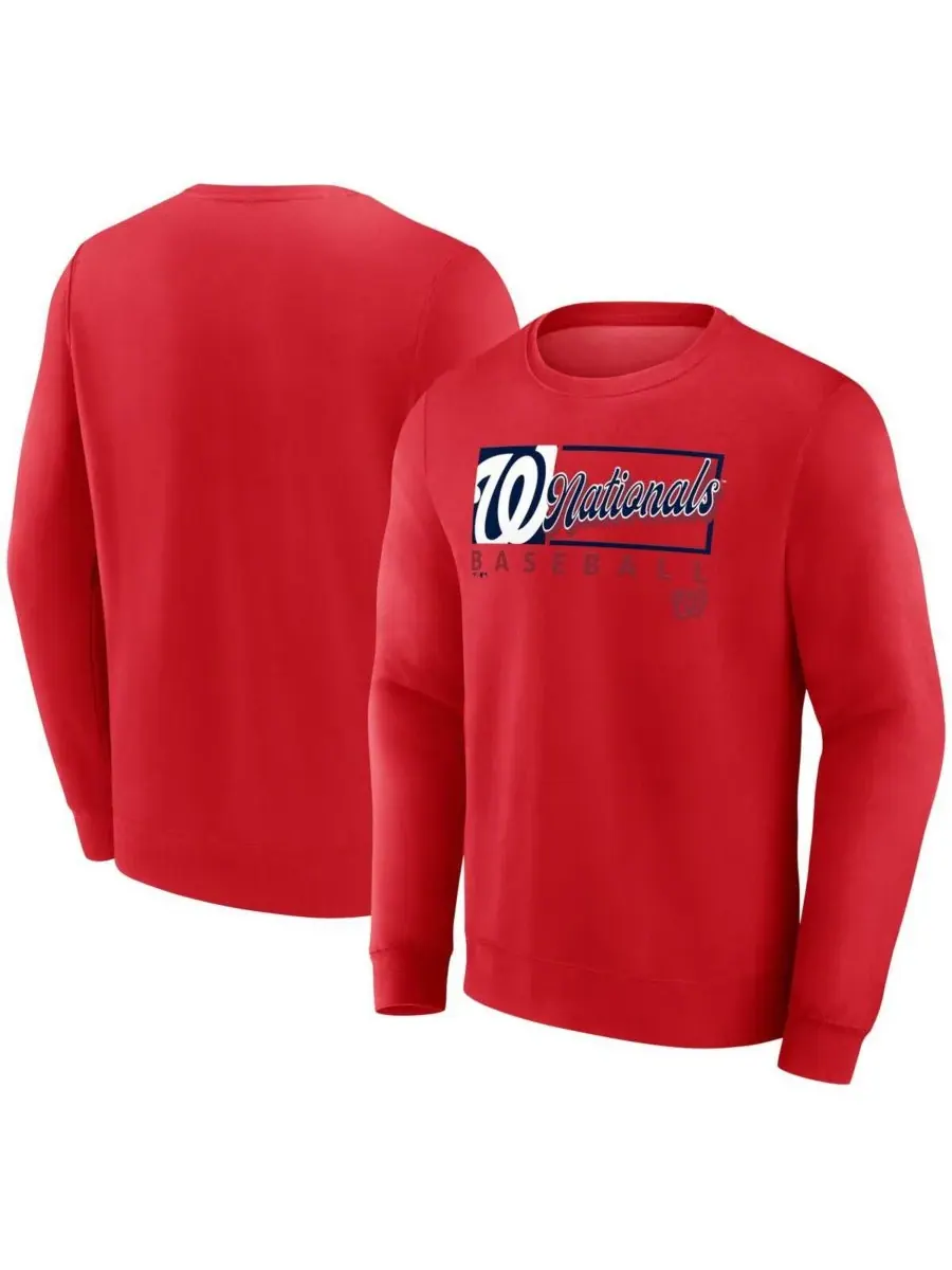 Fanatics Мужская красная флисовая толстовка Washington Nationals Focus — изображение 1 из 3, красный