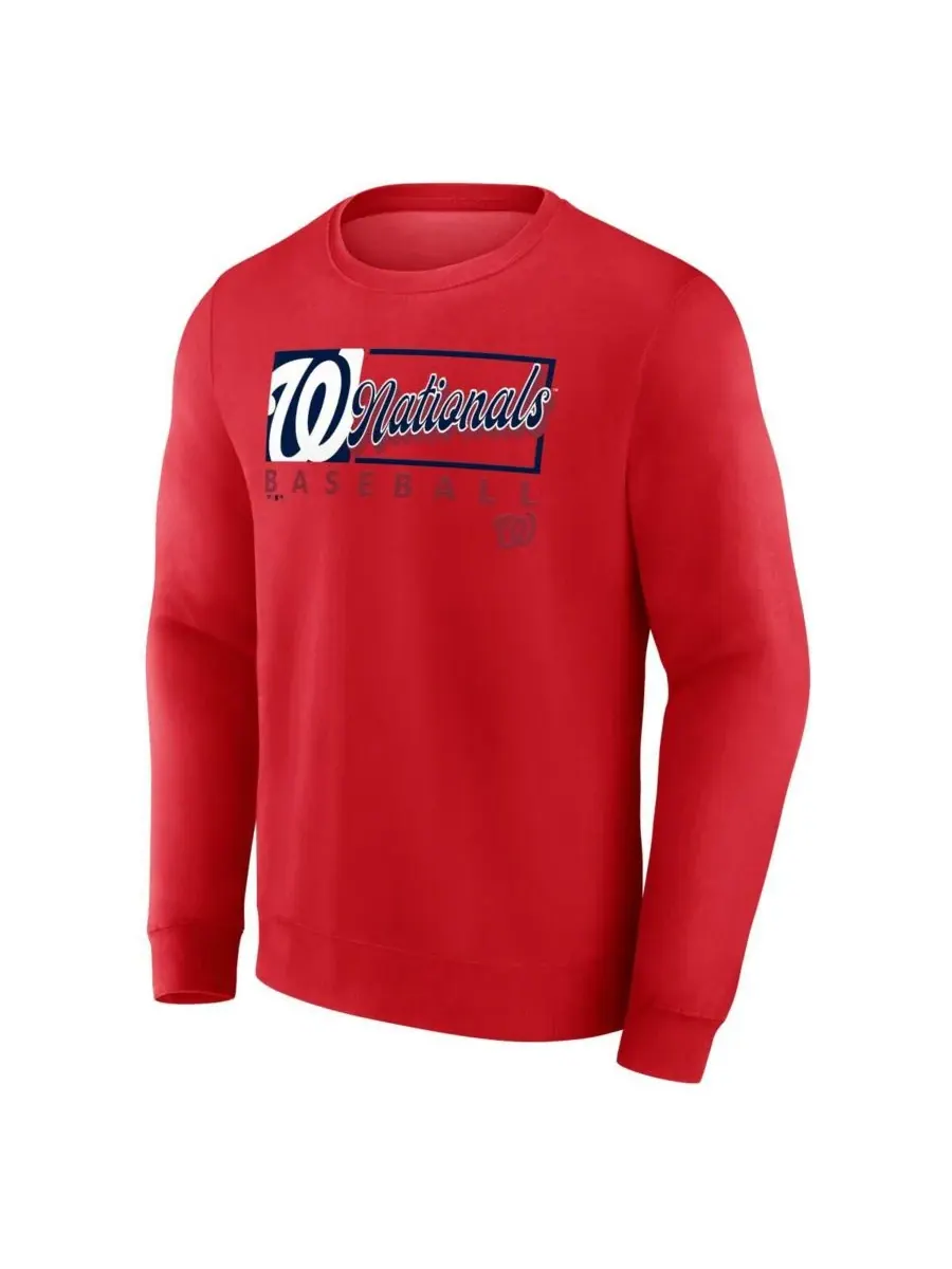 Fanatics Мужская красная флисовая толстовка Washington Nationals Focus — изображение 2 из 3, красный