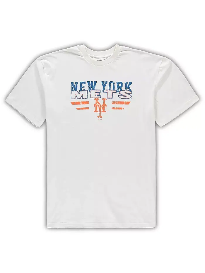 Мужской белый пижамный комплект New York Mets Big and Tall в полоску Concepts Sport — изображение 3 из 3