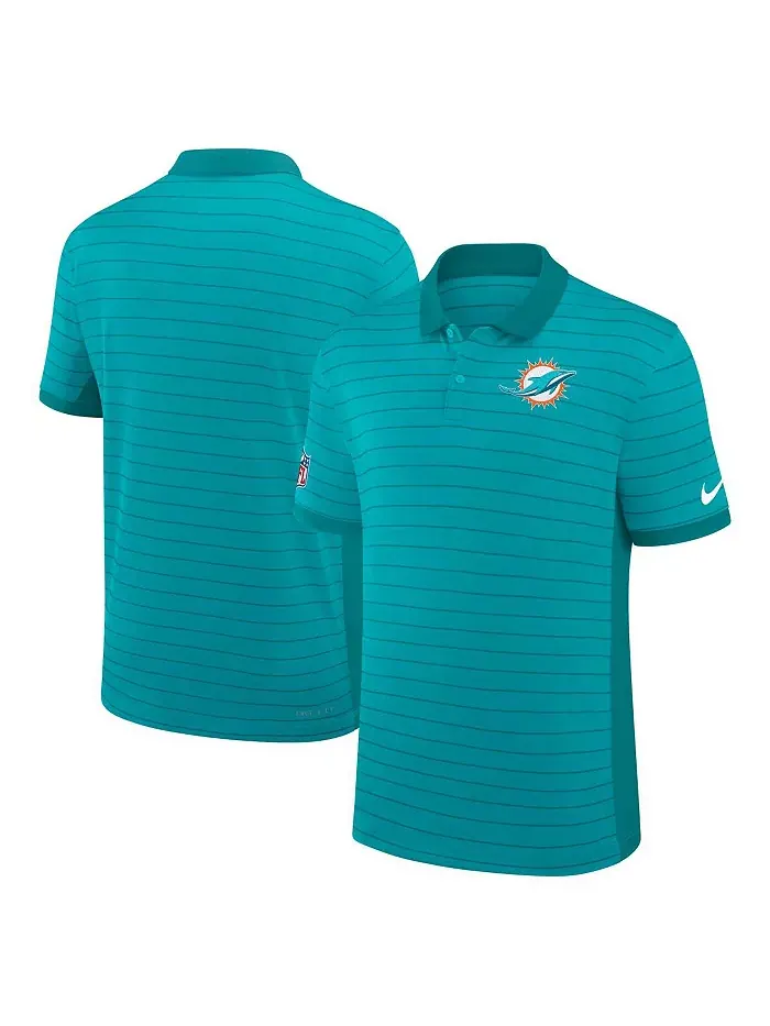Мужская поло с полосками Victory в стиле Miami Dolphins для игры и тренировок Aqua Nike — изображение 1 из 3