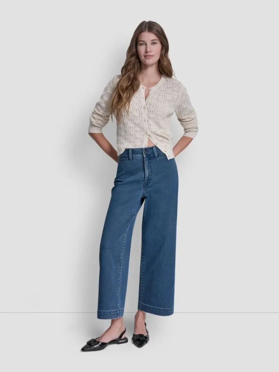 Укороченные брюки с высокой посадкой и эластичной тканью до щиколотки Dkny Jeans — изображение 2 из 5