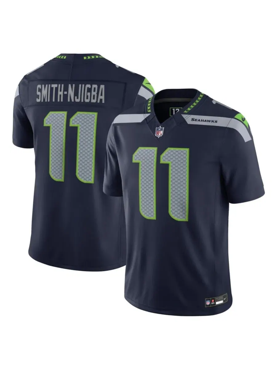 Футболка Nike Vapor F.U.S.E. Stitched Limited Jersey с длинным рукавом, Jaxon Smith-Njigba — изображение 1 из 3, темно-синий