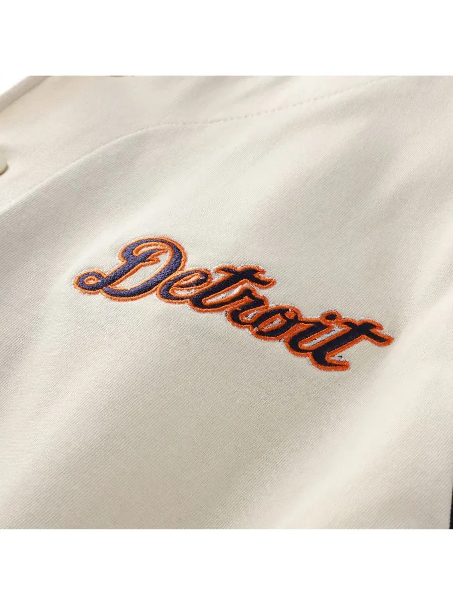 Джерси с полной застежкой на пуговицы Detroit Tigers Big Tall Fanatics — изображение 3 из 5, бежевый