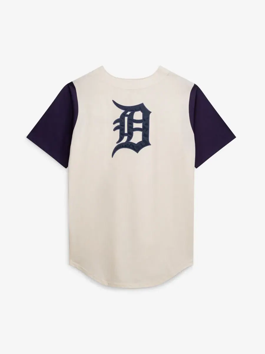 Джерси с полной застежкой на пуговицы Detroit Tigers Big Tall Fanatics — изображение 4 из 5, бежевый