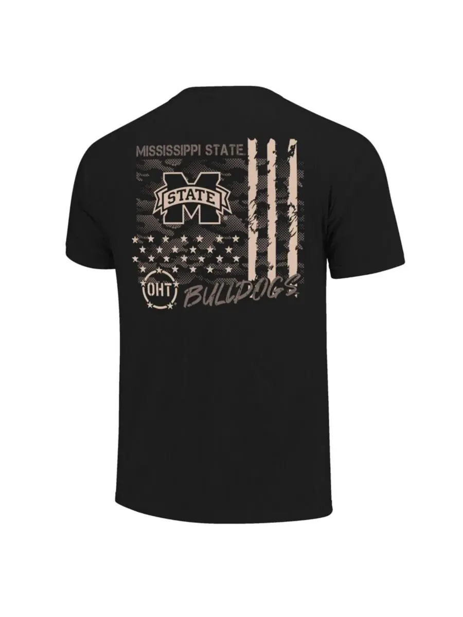 Футболка с принтом Mississippi State Bulldogs OHT Camo Overlay Image One — изображение 2 из 3, черный