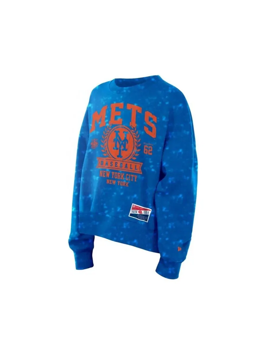 Женский свитшот оверсайз с принтом New York Mets Throwback Oversized Boxy New Era — изображение 3 из 5, королевский