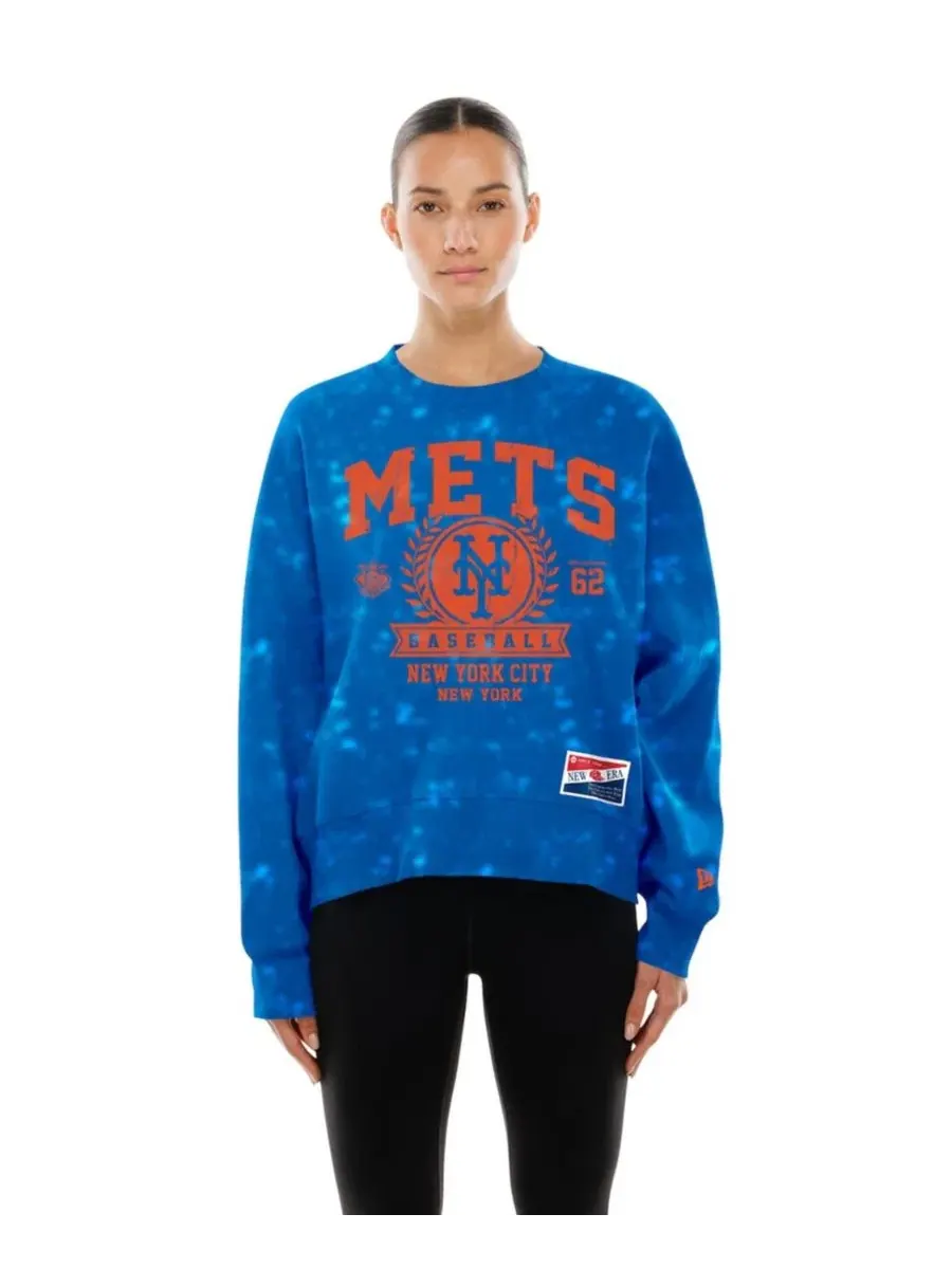 Женский свитшот оверсайз с принтом New York Mets Throwback Oversized Boxy New Era — изображение 5 из 5, королевский